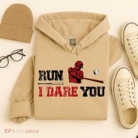 Run I Dare You Funny Baseball Catcher Baseball Player Lover Hoodie thumb 4