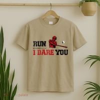 Run I Dare You Funny Baseball Catcher Baseball Player Lover T-Shirt thumb 2
