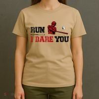Run I Dare You Funny Baseball Catcher Baseball Player Lover T-Shirt thumb 4