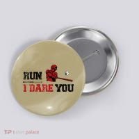 Run I Dare You Funny Baseball Catcher Baseball Player Lover Button thumb 0