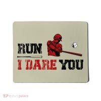 Run I Dare You Funny Baseball Catcher Baseball Player Lover Mousepad thumb 0