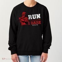 Run I Dare You Funny Baseball Catcher Baseball Player Lover Women's Sweatshirt thumb 0