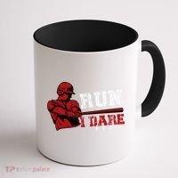 Run I Dare You Funny Baseball Catcher Baseball Player Lover Coffee Mug thumb 1