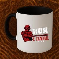 Run I Dare You Funny Baseball Catcher Baseball Player Lover Coffee Mug thumb 2