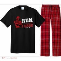 Run I Dare You Funny Baseball Catcher Baseball Player Lover Pajama Set thumb 0
