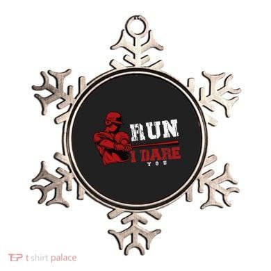Run I Dare You Funny Baseball Catcher Baseball Player Lover Ornament