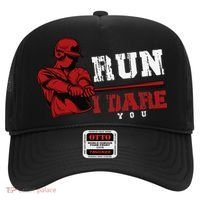 Run I Dare You Funny Baseball Catcher Baseball Player Lover Hat thumb 0