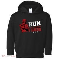 Run I Dare You Funny Baseball Catcher Baseball Player Lover Toddler Hoodie thumb 0