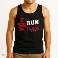Run I Dare You Funny Baseball Catcher Baseball Player Lover Tank Top thumb 3