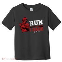 Run I Dare You Funny Baseball Catcher Baseball Player Lover Toddler T-Shirt thumb 0