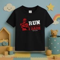 Run I Dare You Funny Baseball Catcher Baseball Player Lover Toddler T-Shirt thumb 3