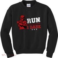 Run I Dare You Funny Baseball Catcher Baseball Player Lover Kids Sweatshirt thumb 0