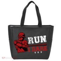 Run I Dare You Funny Baseball Catcher Baseball Player Lover Tote Bag thumb 0