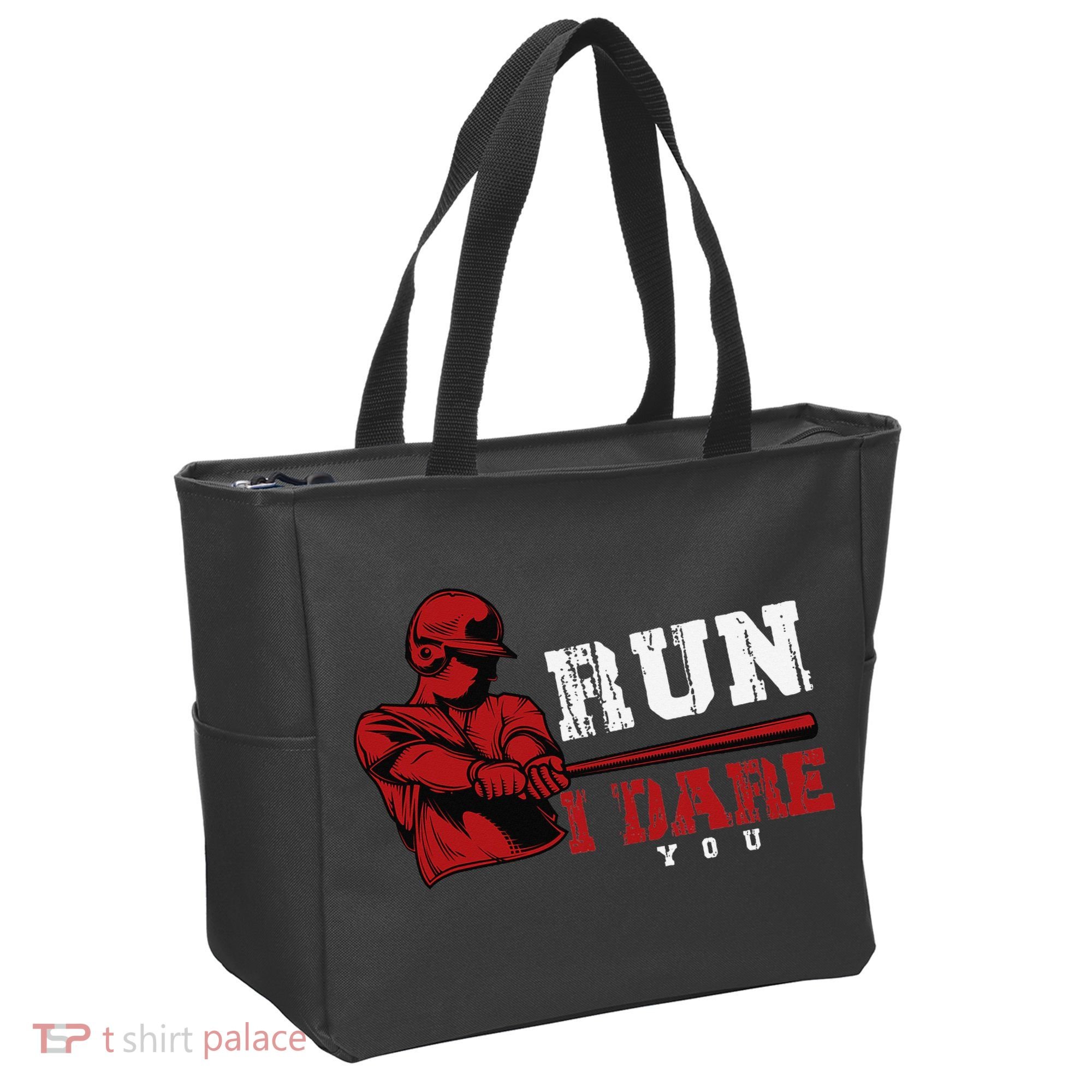 Run I Dare You Funny Baseball Catcher Baseball Player Lover Tote Bag