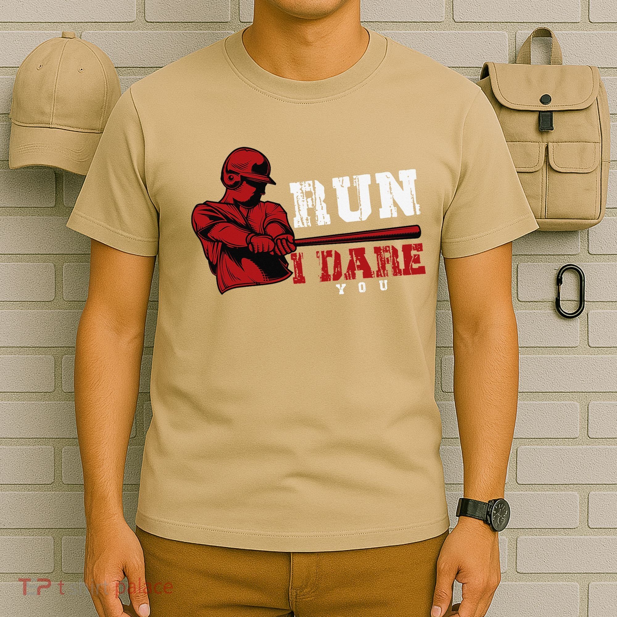 Run I Dare You Funny Baseball Catcher Baseball Player Lover T-Shirt