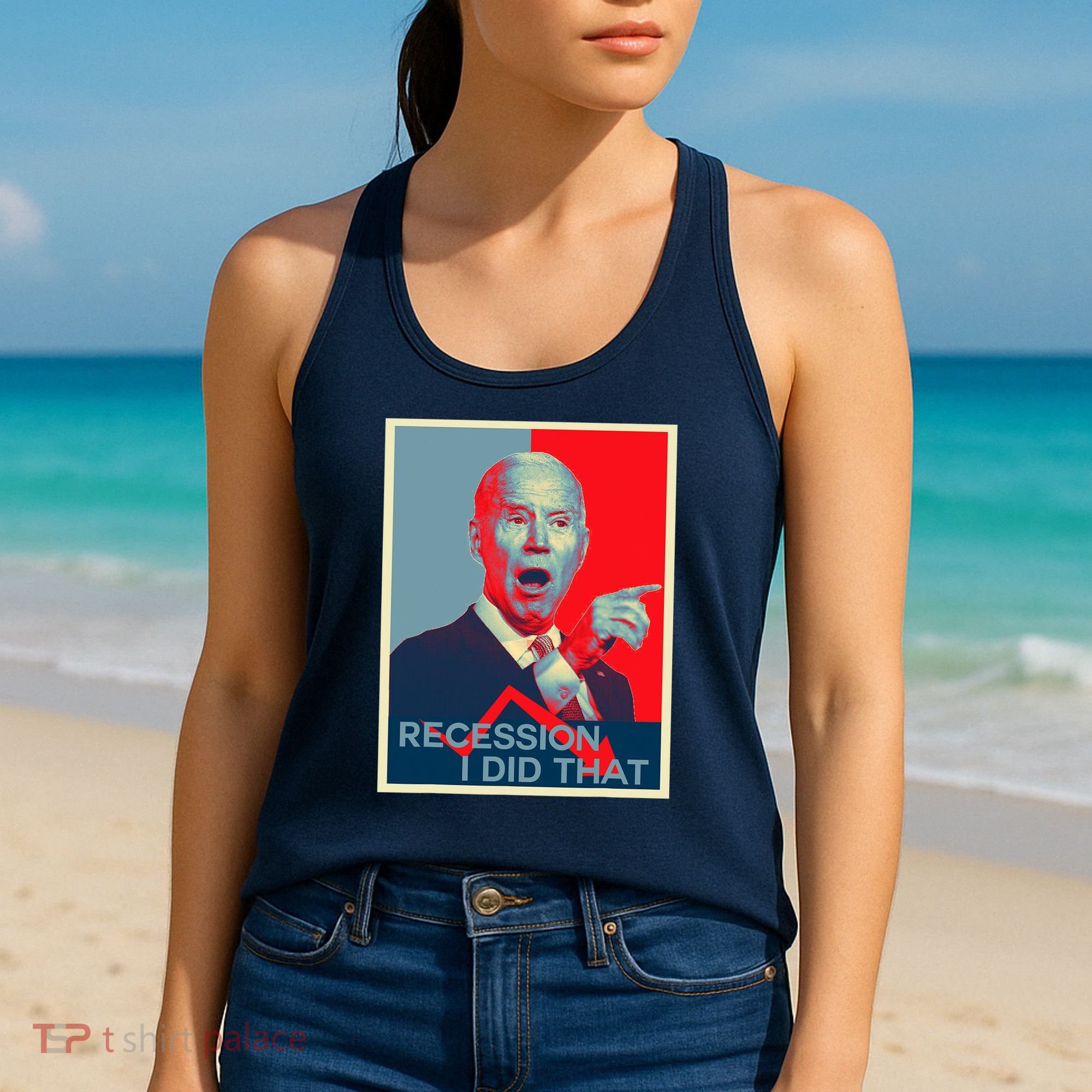 Recession I Did That Funny Joe Biden Meme Hope Style Women's Tank Top