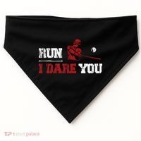 Run I Dare You Funny Baseball Catcher Baseball Player Lover USA-Made Doggie Bandana thumb 0