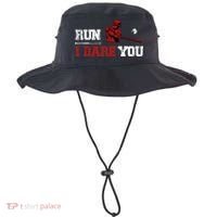 Run I Dare You Funny Baseball Catcher Baseball Player Lover Bucket Hat thumb 0