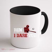 Run I Dare You Funny Baseball Catcher Baseball Player Lover Coffee Mug thumb 1