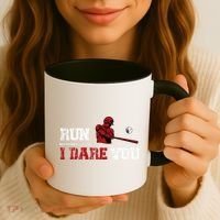 Run I Dare You Funny Baseball Catcher Baseball Player Lover Coffee Mug thumb 3