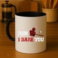 Run I Dare You Funny Baseball Catcher Baseball Player Lover Coffee Mug thumb 4