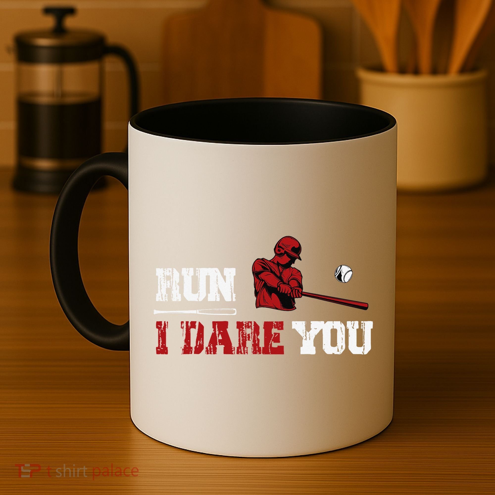 Run I Dare You Funny Baseball Catcher Baseball Player Lover Coffee Mug