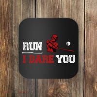Run I Dare You Funny Baseball Catcher Baseball Player Lover Coaster thumb 0