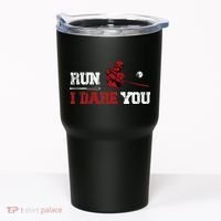 Run I Dare You Funny Baseball Catcher Baseball Player Lover Tumbler thumb 0