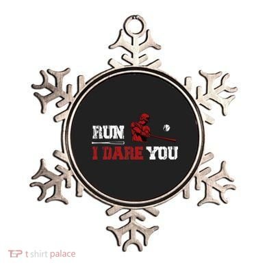 Run I Dare You Funny Baseball Catcher Baseball Player Lover Ornament