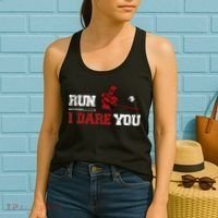 Run I Dare You Funny Baseball Catcher Baseball Player Lover Women's Tank Top thumb 2