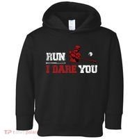Run I Dare You Funny Baseball Catcher Baseball Player Lover Toddler Hoodie thumb 0