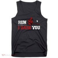 Run I Dare You Funny Baseball Catcher Baseball Player Lover Tank Top thumb 0
