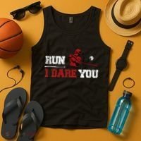 Run I Dare You Funny Baseball Catcher Baseball Player Lover Tank Top thumb 4