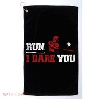 Run I Dare You Funny Baseball Catcher Baseball Player Lover Golf Towel thumb 0