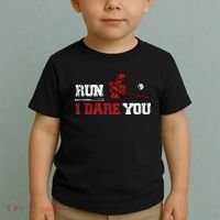 Run I Dare You Funny Baseball Catcher Baseball Player Lover Toddler T-Shirt thumb 2