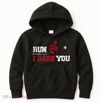 Run I Dare You Funny Baseball Catcher Baseball Player Lover Kids Hoodie thumb 0