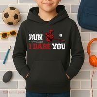 Run I Dare You Funny Baseball Catcher Baseball Player Lover Kids Hoodie thumb 2