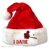 Run I Dare You Funny Baseball Catcher Baseball Player Lover Santa Hat thumb 0