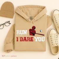 Run I Dare You Funny Baseball Catcher Baseball Player Lover Hoodie thumb 4
