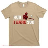 Run I Dare You Funny Baseball Catcher Baseball Player Lover T-Shirt thumb 0