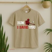 Run I Dare You Funny Baseball Catcher Baseball Player Lover T-Shirt thumb 2