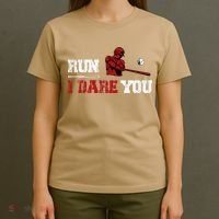 Run I Dare You Funny Baseball Catcher Baseball Player Lover T-Shirt thumb 4