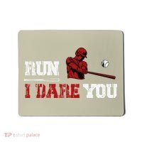 Run I Dare You Funny Baseball Catcher Baseball Player Lover Mousepad thumb 0