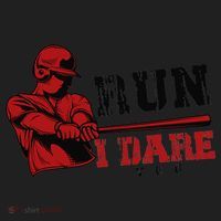 Run I Dare You Funny Baseball Catcher Baseball Player Lover Beanie thumb 2