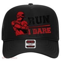 Run I Dare You Funny Baseball Catcher Baseball Player Lover Hat thumb 0