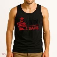 Run I Dare You Funny Baseball Catcher Baseball Player Lover Tank Top thumb 3