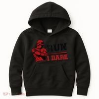 Run I Dare You Funny Baseball Catcher Baseball Player Lover Kids Hoodie thumb 0