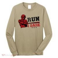 Run I Dare You Funny Baseball Catcher Baseball Player Lover Long Sleeve Shirt thumb 0