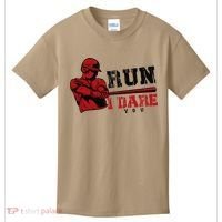 Run I Dare You Funny Baseball Catcher Baseball Player Lover Kids T-Shirt thumb 0