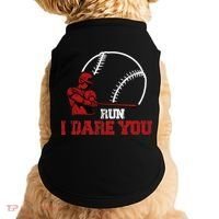 Run I Dare You Funny Baseball Catcher Baseball Player Lover Doggie Tank thumb 0